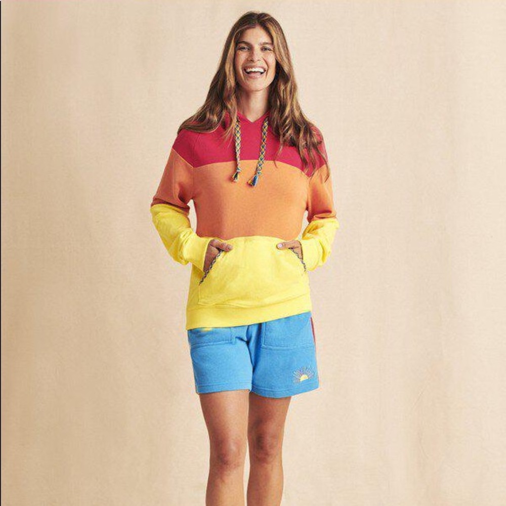 Faherty Cotton color block sweater sweatshirt hoodie - Picture 1 of 9